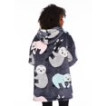 thumbnail image 3 of No Boundaries Women's Long Sleeve Plush Snuggie, 3 of 6