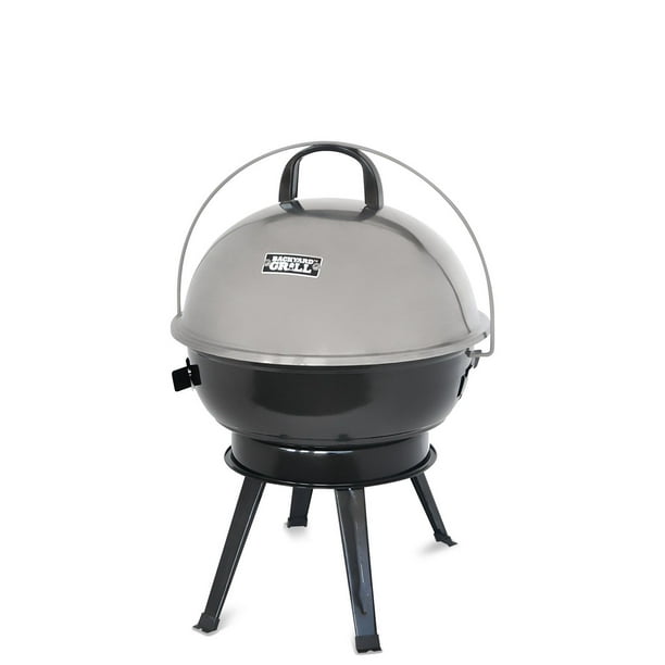 Barbecue portatif au charbon de bois en acier inoxydable Backyard Grill -37 cm