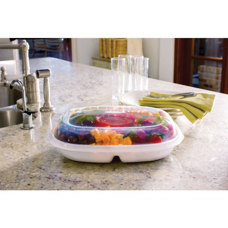 Rubbermaid Twist and Seal Party Platter, Pc, Divided Platter