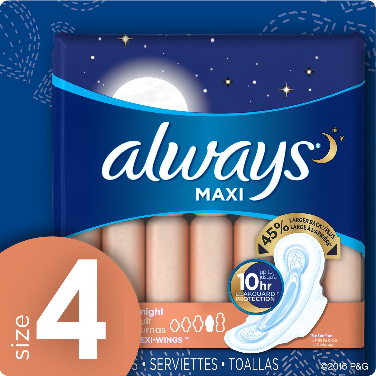 Save on Always Maxi Pads with Flexi-Wings Overnight Size 4 Order Online  Delivery