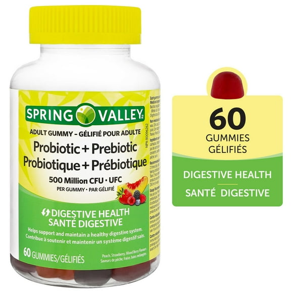 Spring Valley Probiotic+Prebiotic, 500 Million CFU, 60 Gummies