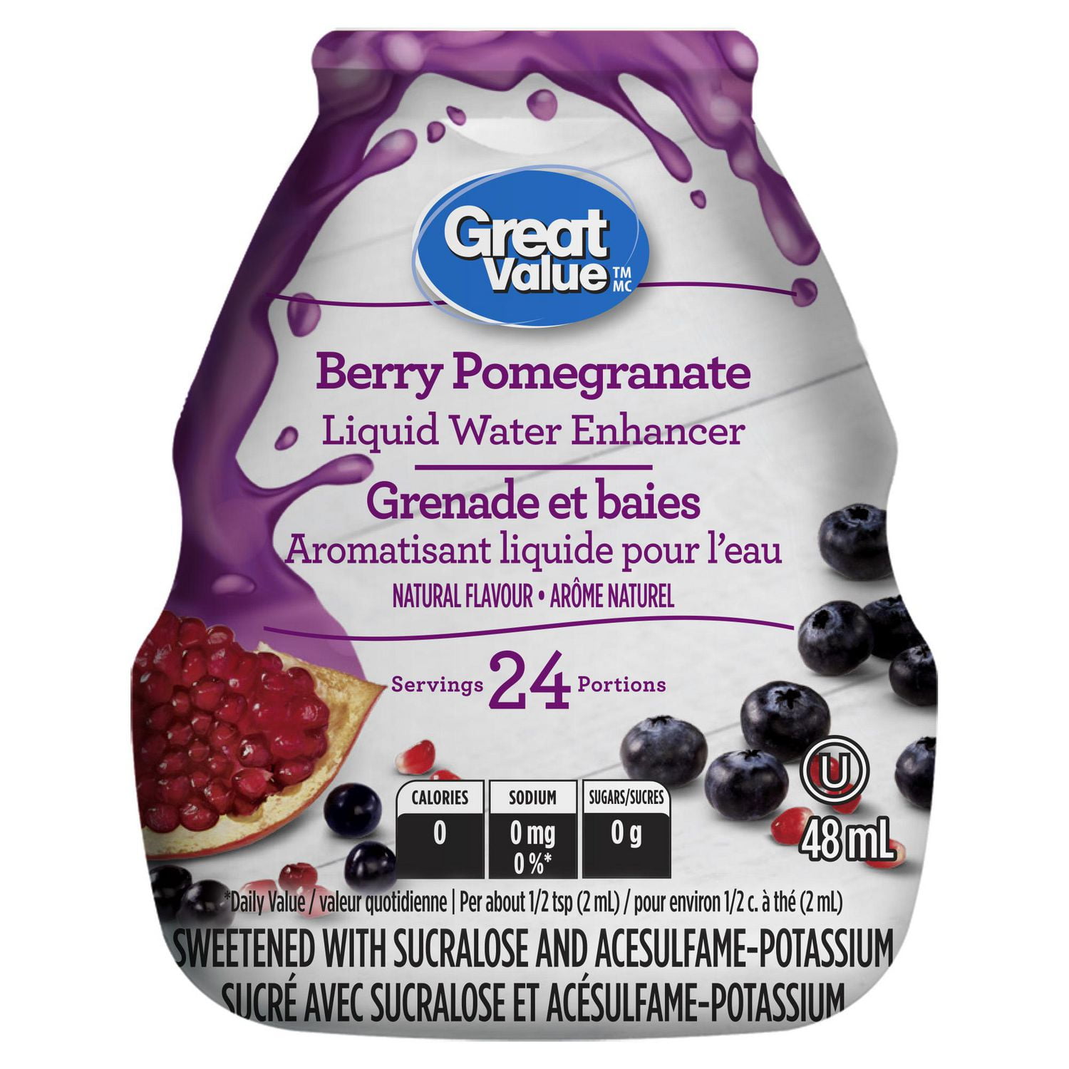Great Value Berry Pomegranate Liquid Water Enhancer Walmart Canada