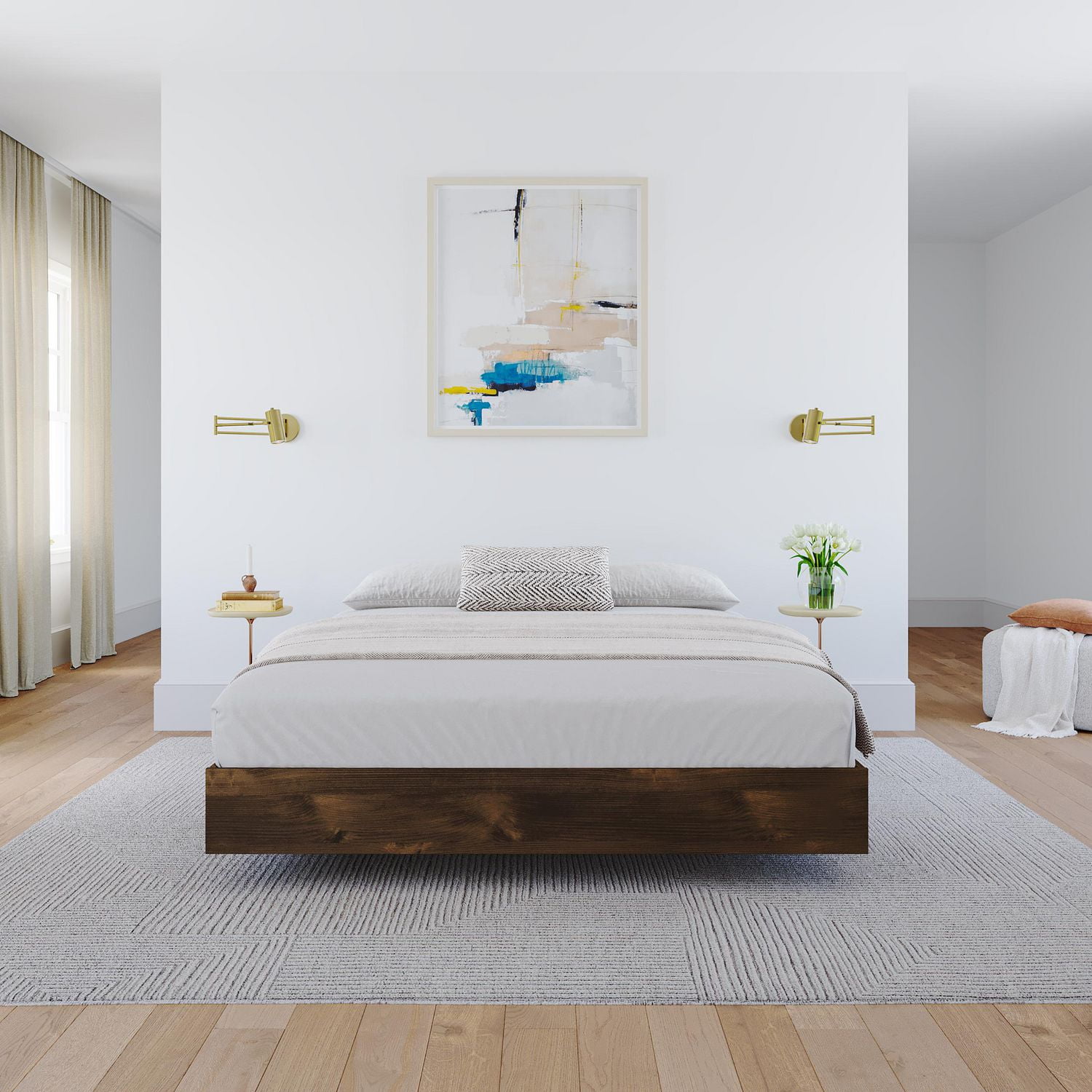 Nexera Nocce Collection Queen Size Brown Platform Bed Canada