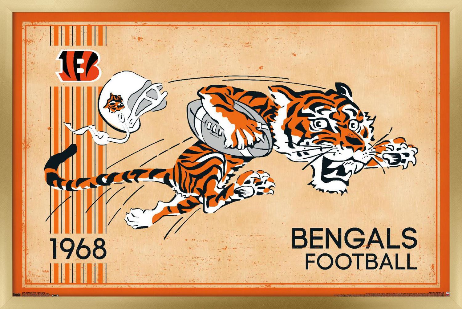 NFL Cincinnati Bengals - Retro Logo 14 Wall Poster, 22.375