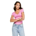 thumbnail image 1 of No Boundaries Women's Baby V-Neckline Tee, 1 of 5