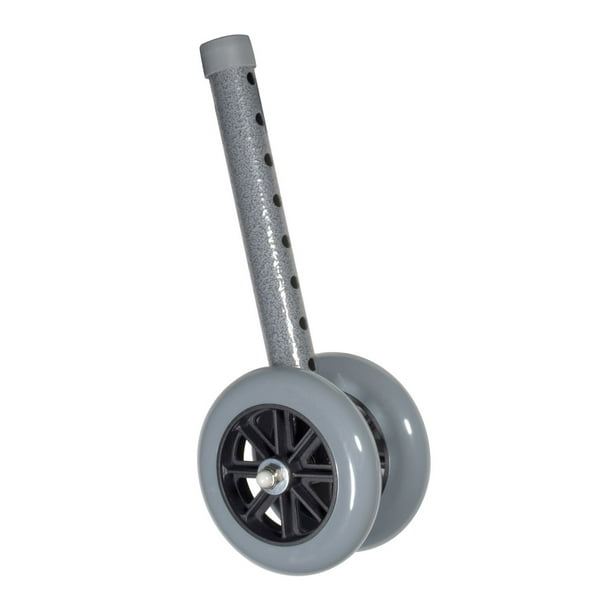 Roulettes de déambulateur universelles de 5 pouces avec jeux de patins arrière de Drive Medical