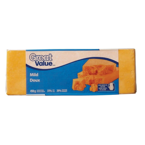 Fromage cheddar doux de Great Value