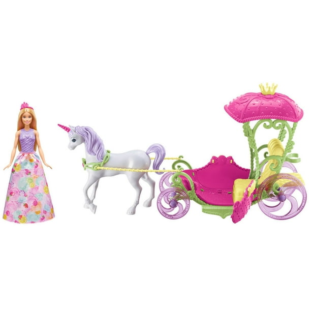 Lot calèche barbie + cheval + poney jouet fille - Barbie