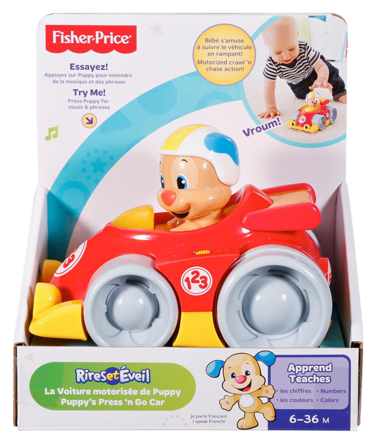 fisher price puppy press and go car