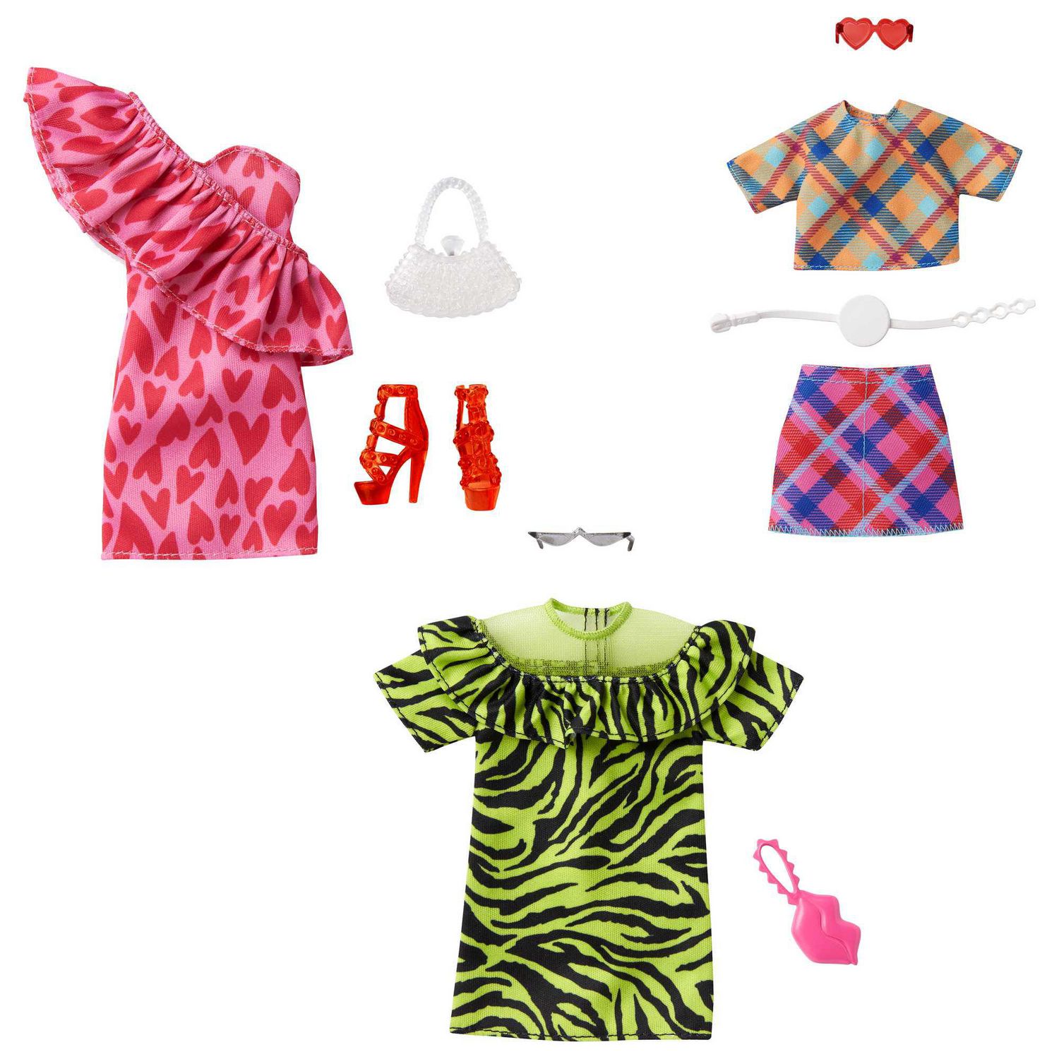 Barbie Clothes, Picnic-Themed Fashion and Accessory 2-Pack for Barbie Dolls