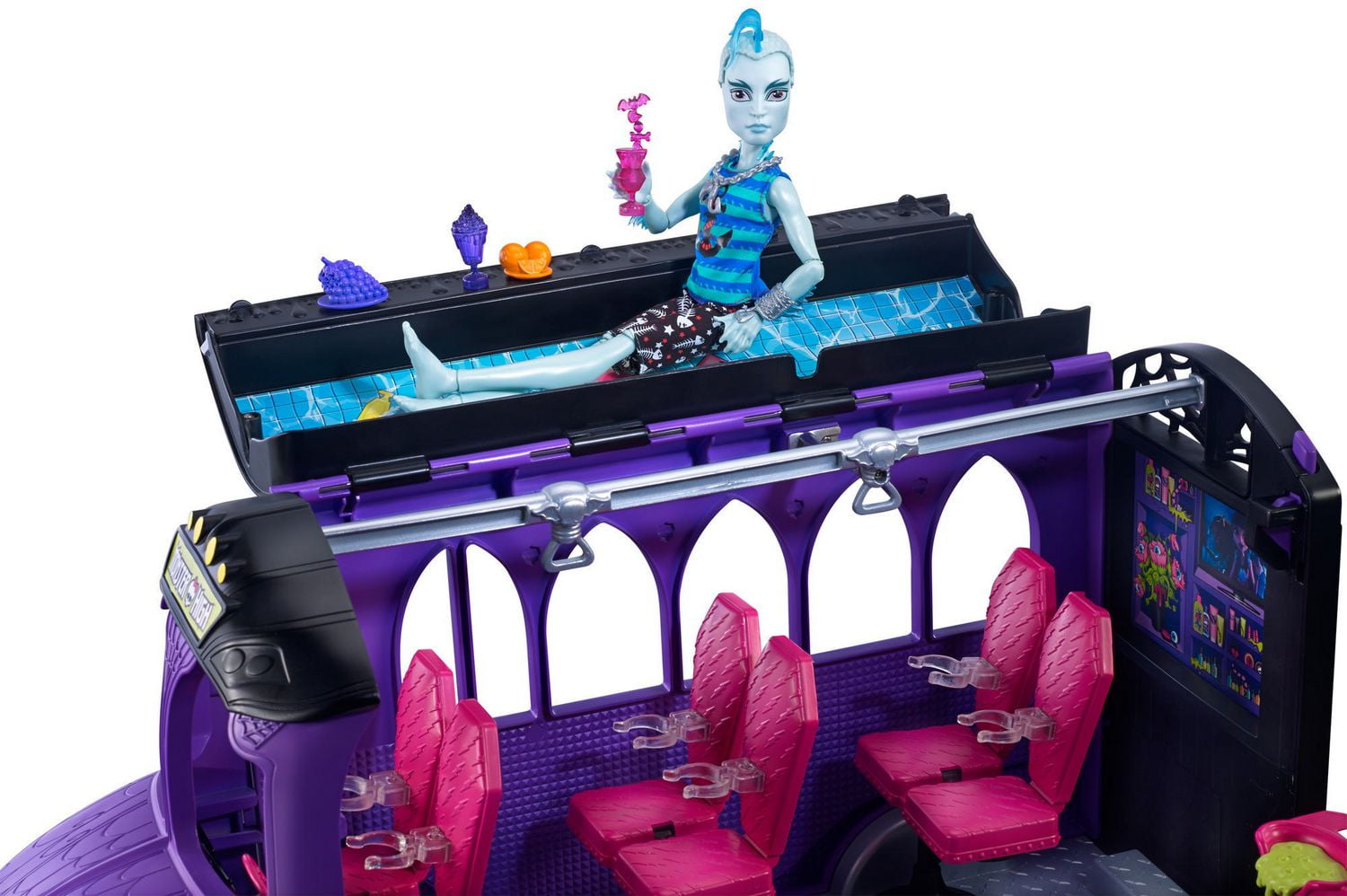 Mattel MONSTER HIGH Deluxe 2 foot BUS selling Salon Pool Playset Retired