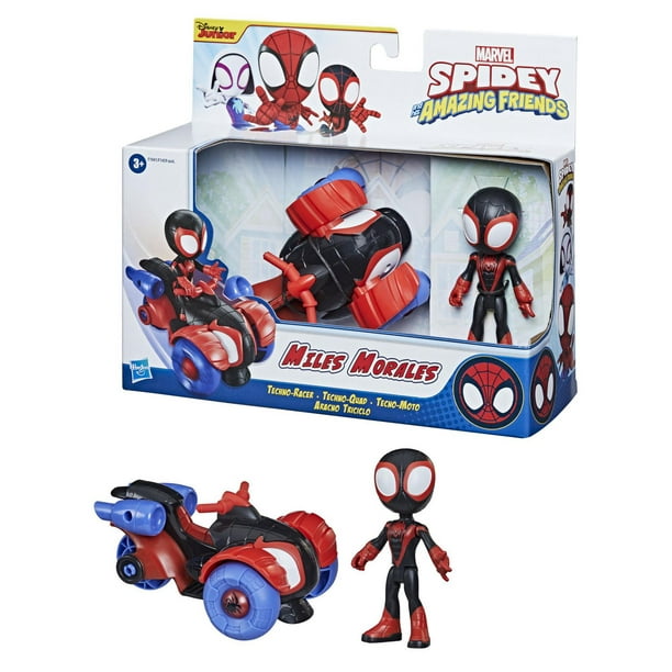 Marvel Spidey and His Amazing Friends, Miles Morales : Figurine Spider-Man  avec jouet moto, jouets préscolaires pour garçons et filles de 3 ans :  : Jeux et Jouets