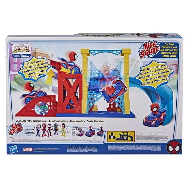Spidey and His Amazing Friends Team Spidey Change 'N Go Riders Playset, 3  Toy Cars and Action Figures, Marvel Super Hero Toys for 3 Year Old Boys and