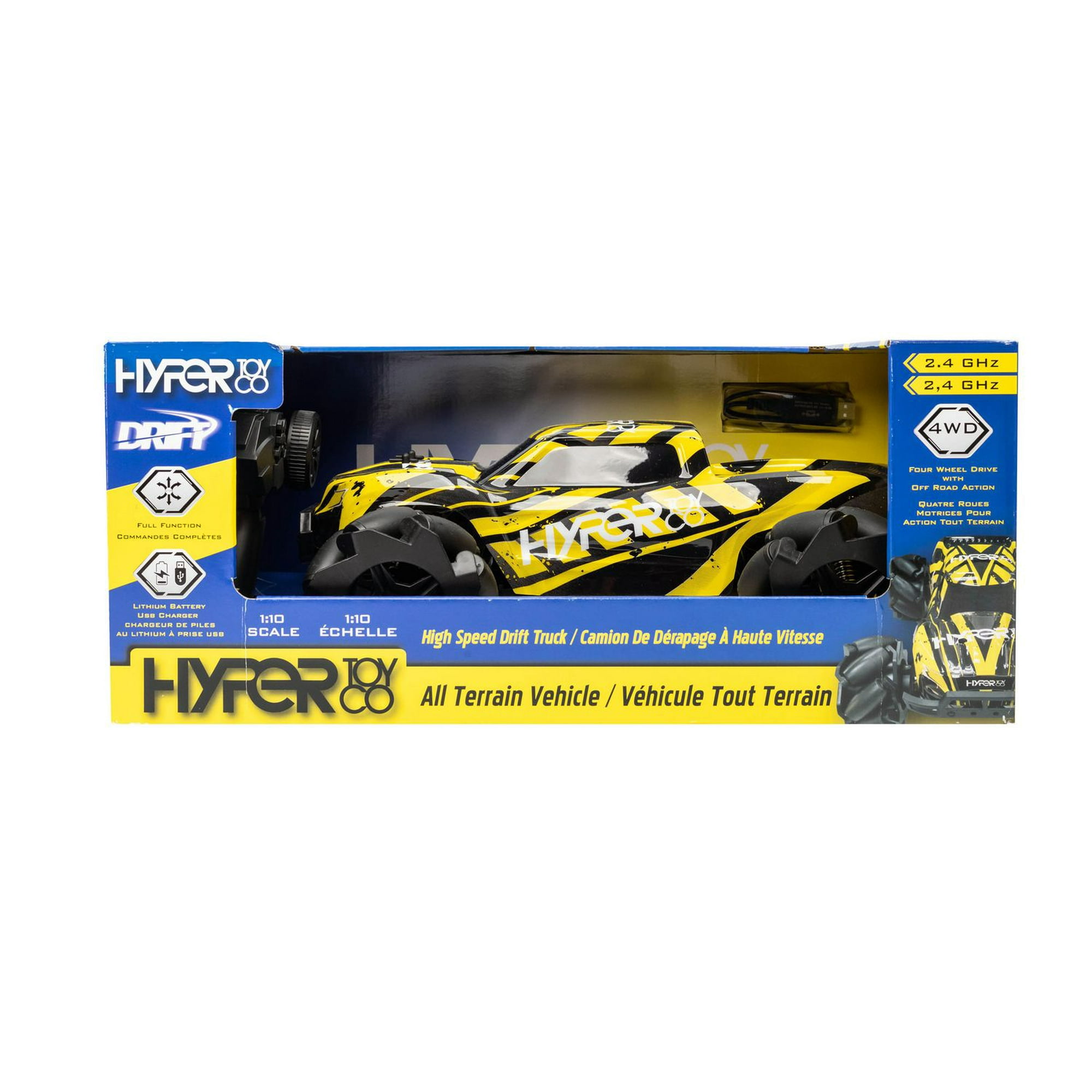 Hyper High Speed Drift Race Remote Control Truck, 1:10 Scale Toy with  4-Wheel Drive, 4-wheel drive - Walmart.ca