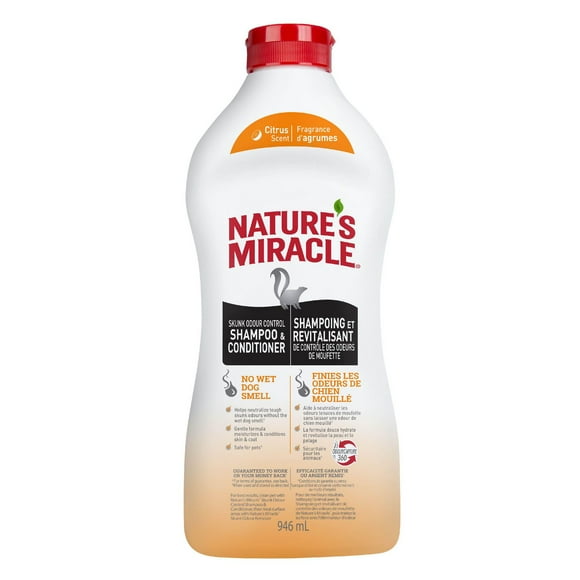 Nature’s Miracle Skunk Odor Control Shampoo & Conditioner (Citrus Scent) - 32oz Squeeze Nature’s Miracle Skunk Shampoo Conditioner Citrus