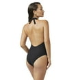thumbnail image 3 of Captiva Women's Halter Surplice Ribbed One-Piece Swimsuit, 3 of 5