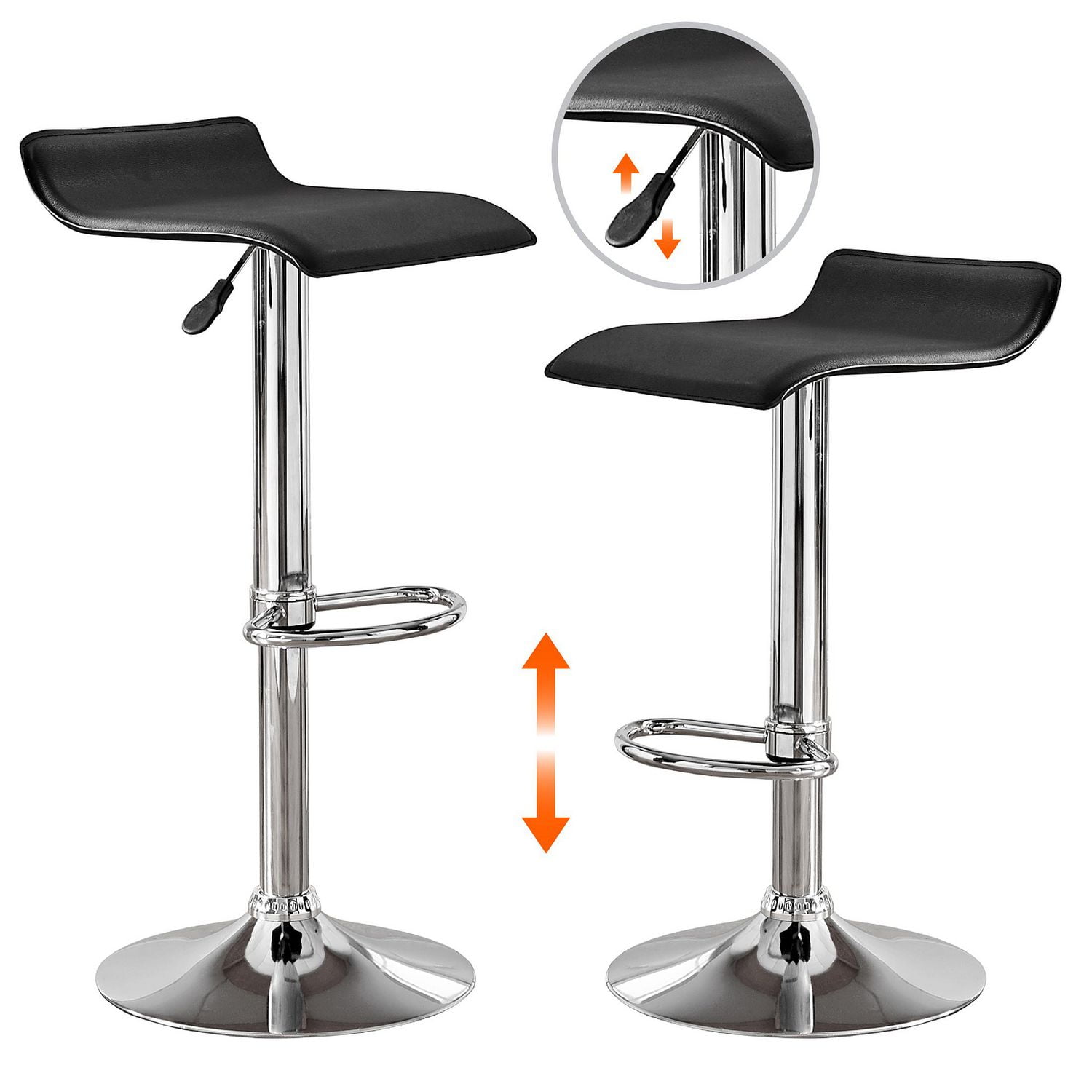 Home Trends Gaslift Swivel Barstool High Adjustable Black