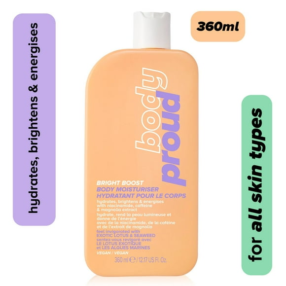 Body Proud - Bright Boost Body Moisturizer with Niacinamide - 100% Vegan - 360ML