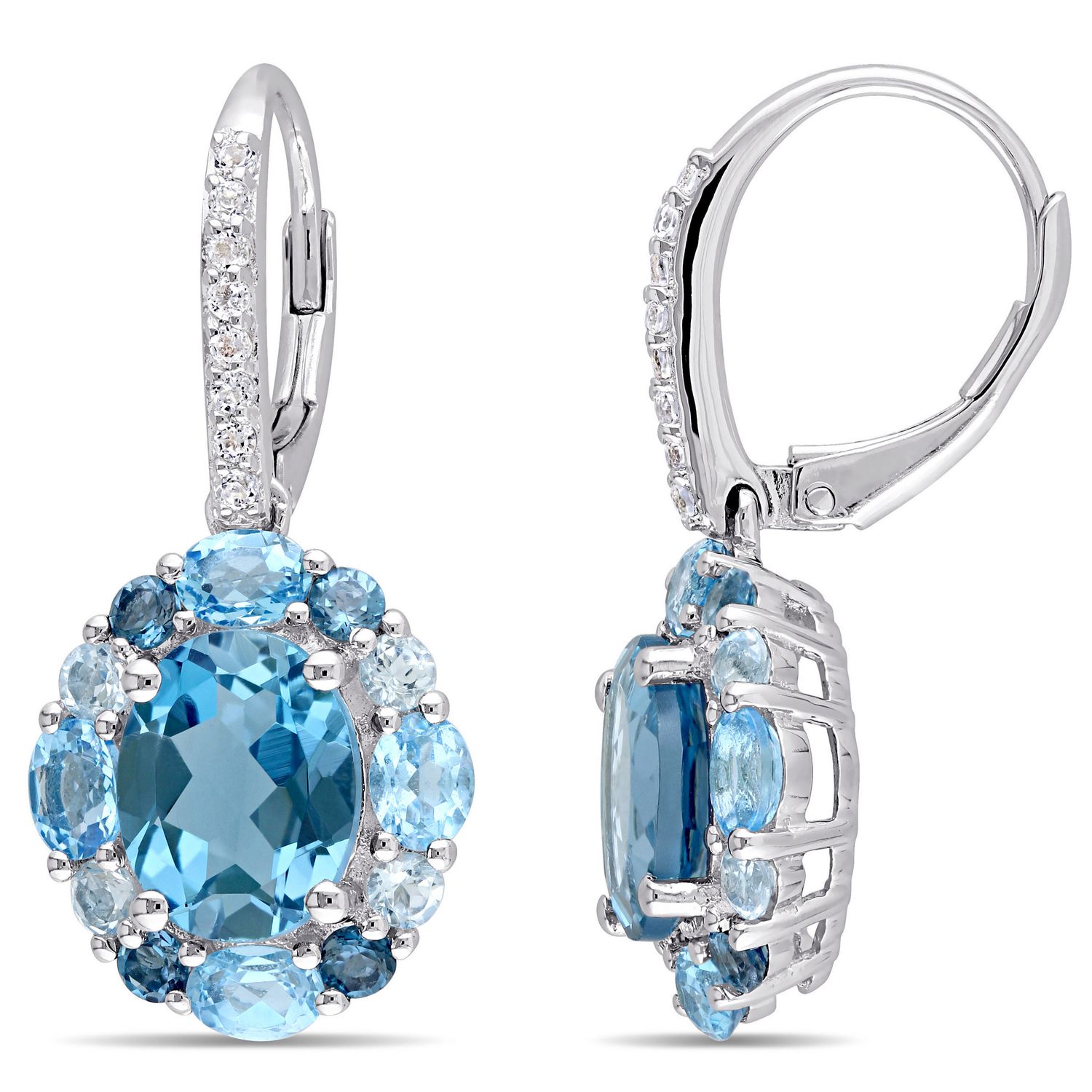 sterling silver blue topaz earrings