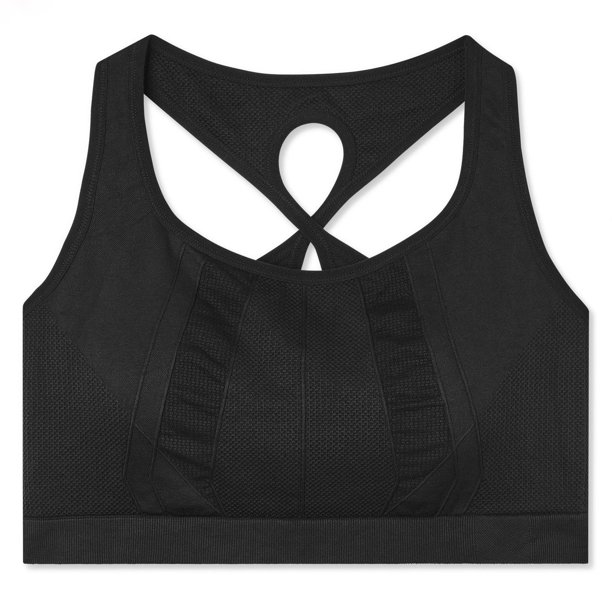 Athletic Works Women's Seamless Cross Back Sports Bra, Sizes S-3X ...