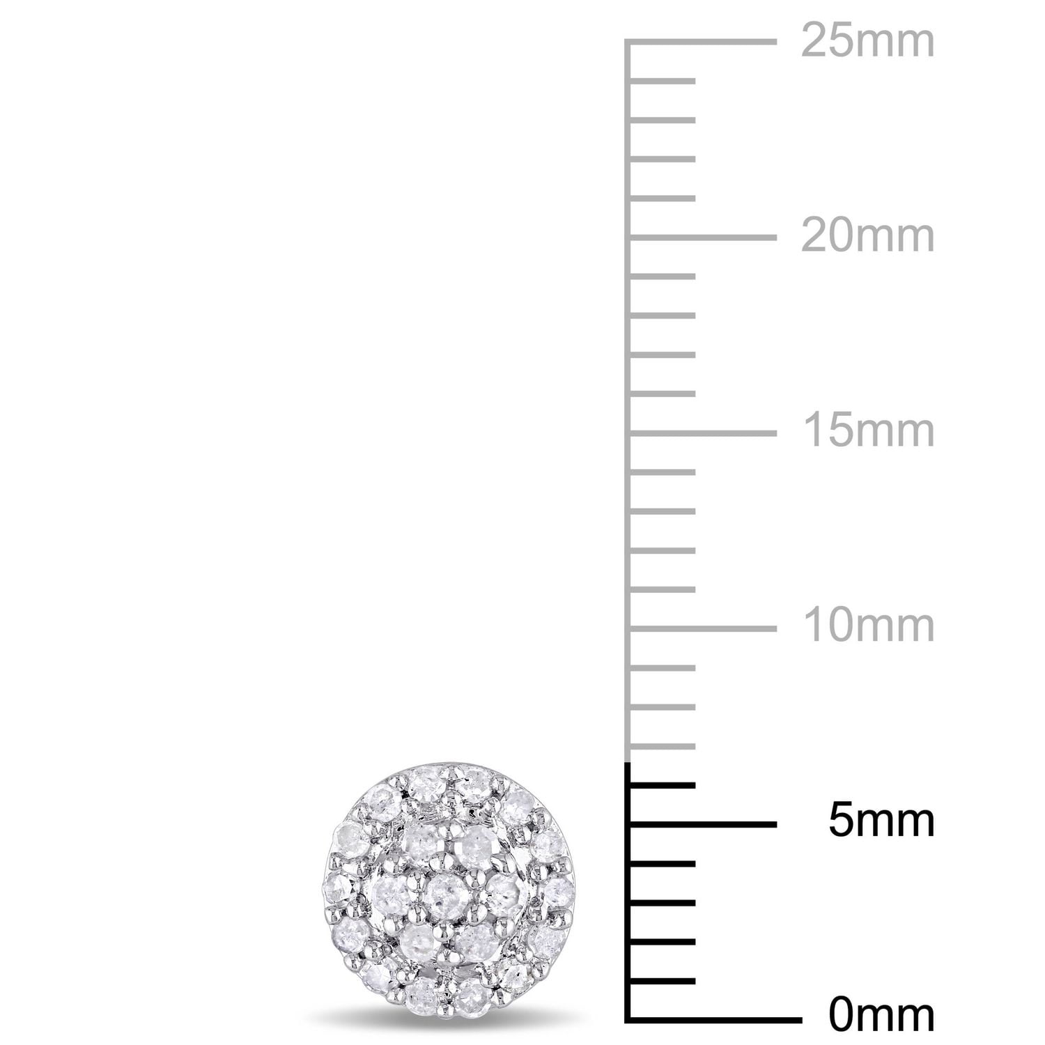 Boutons d'oreilles Miabella style auréole avec diamants 0,25 ct poids total en argent sterling