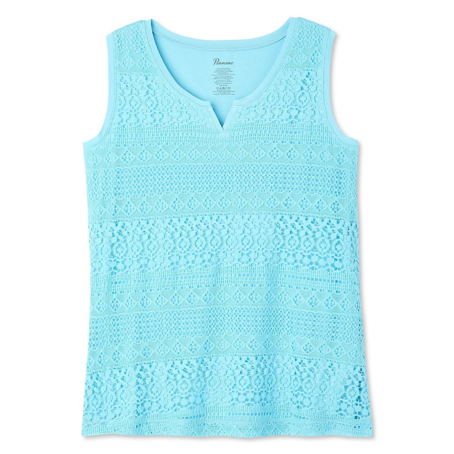 Penmans Women's Sleeveless Crochet Front Tank
