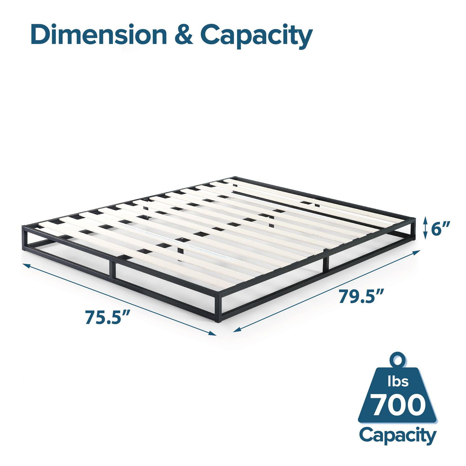 Zinus Joseph 6 Inch Platform Low Profile Metal Bed Frame