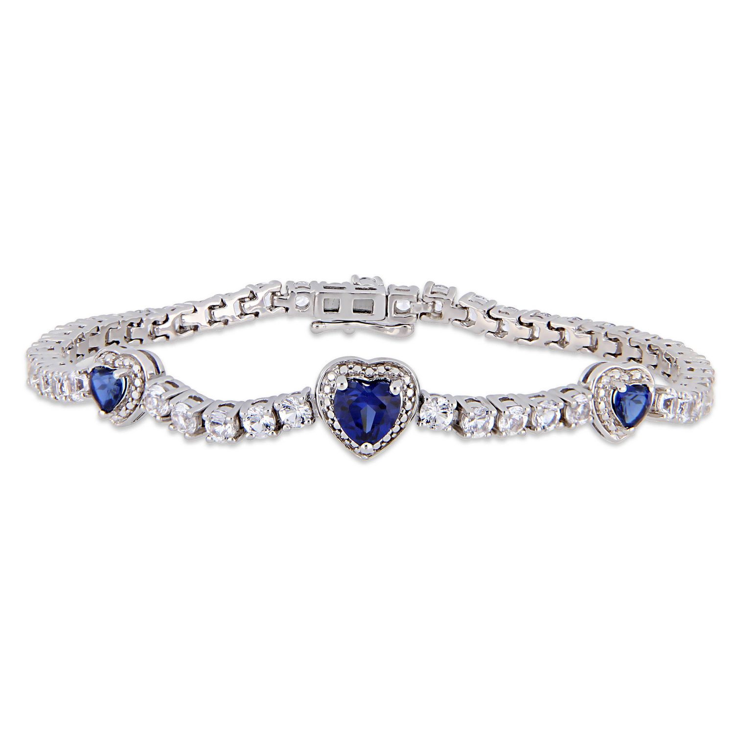 Tangelo 8-1/5 Carat T.G.W. Created Blue and White Sapphire Sterling ...