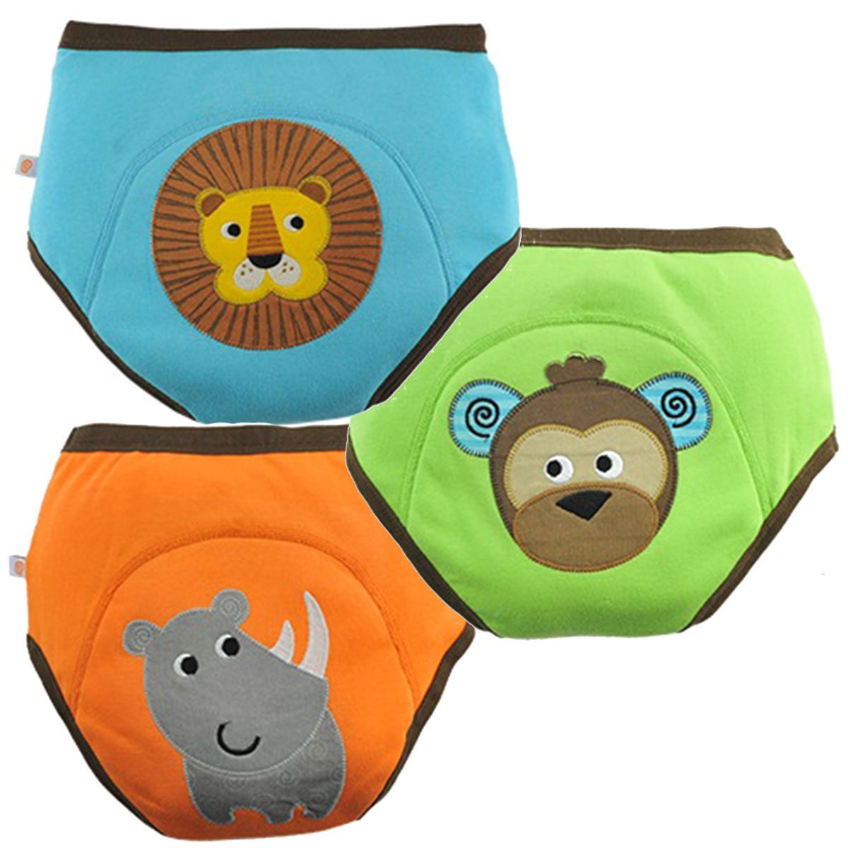 ZOOCCHINI Garçons filles Ensemble de 3 pantalons d'entraînement en coton biologique - Sous-vêtements d'entraînement de toilette