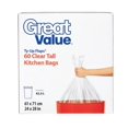 thumbnail image 1 of Great Value Ty-Up Flaps Clear Tall Kitchen Bags, 1 of 2
