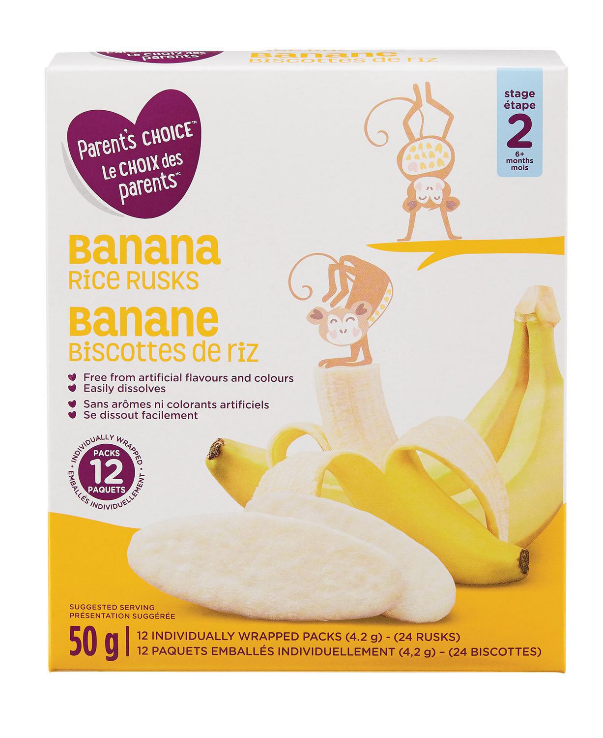 Le Choix Du Parent Galettes De Riz Banane 50 G Walmart Canada