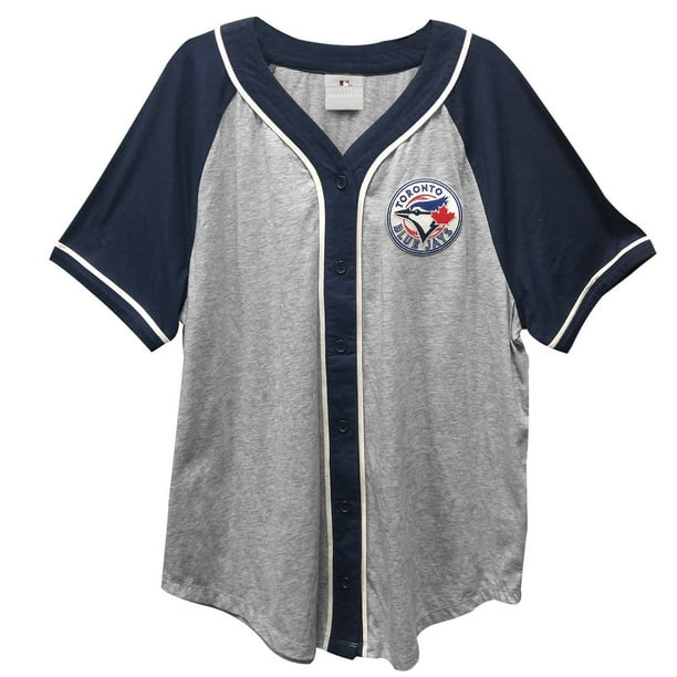 T-shirt à encolure V et à manches courtes Baseball de Toronto Blue Jays pour femmes