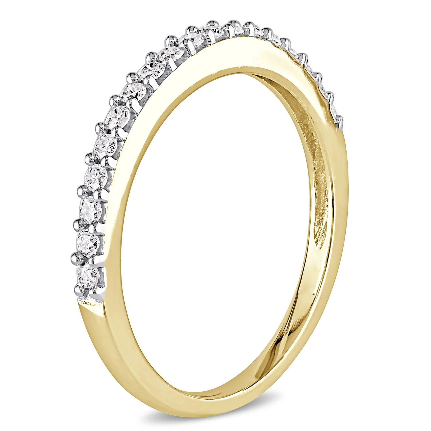 Miabella 0.25 Carat T.W. Diamond 10 K Yellow Gold Anniversary Ring