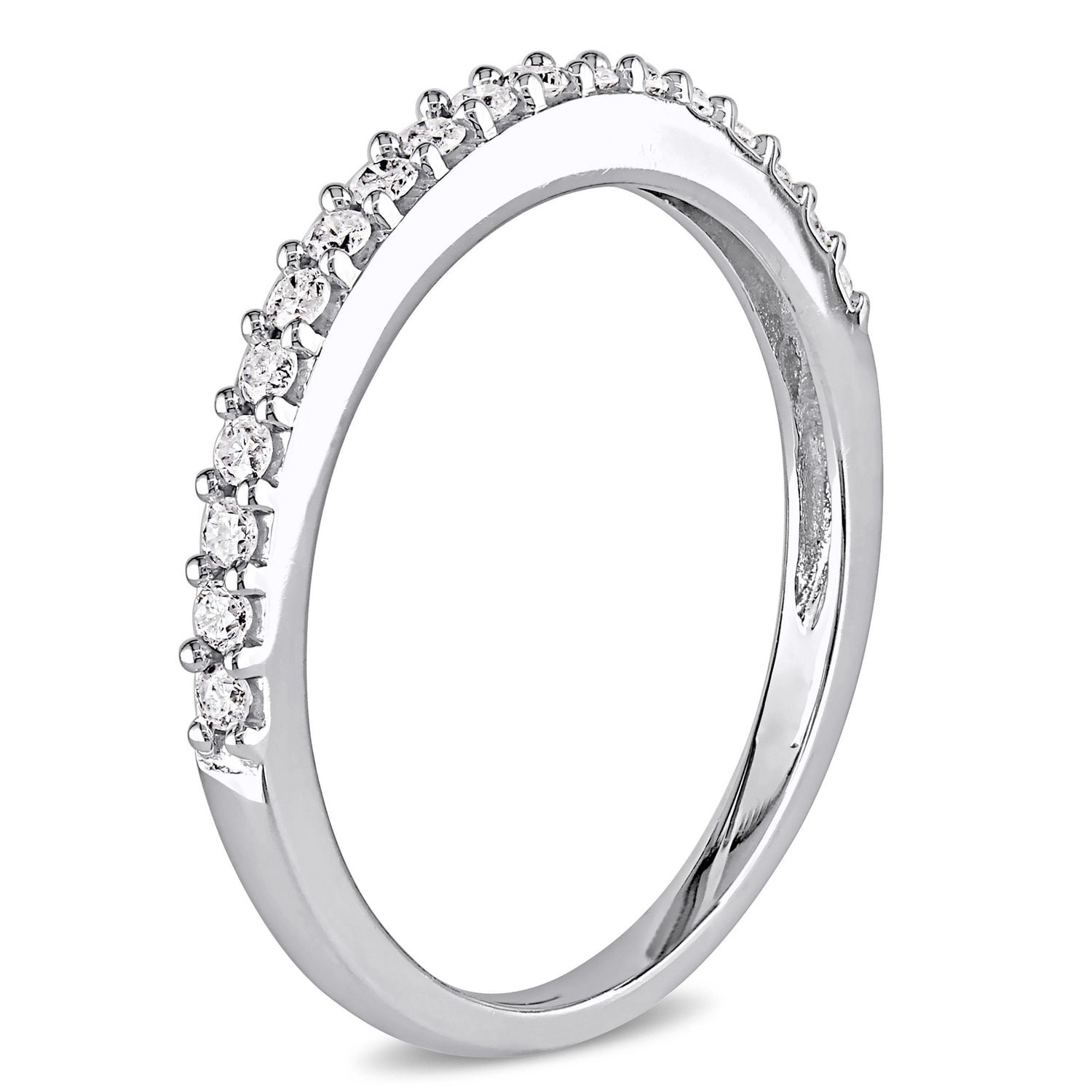 Bague d'anniversaire Miabella avec diamants 0,25 ct poids total en or blanc 10 k