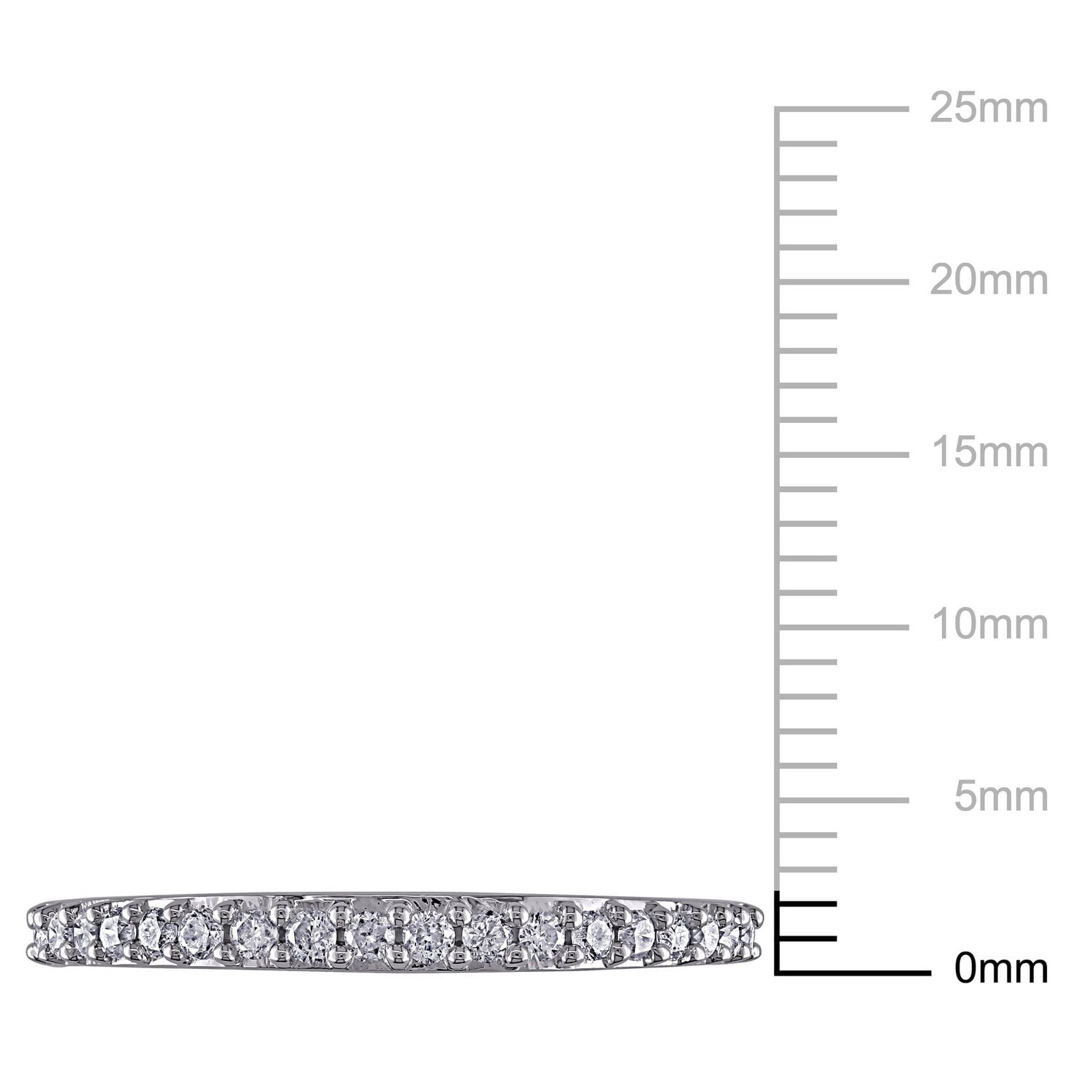 Bague d'anniversaire Miabella avec diamants 0,25 ct poids total en or blanc 10 k
