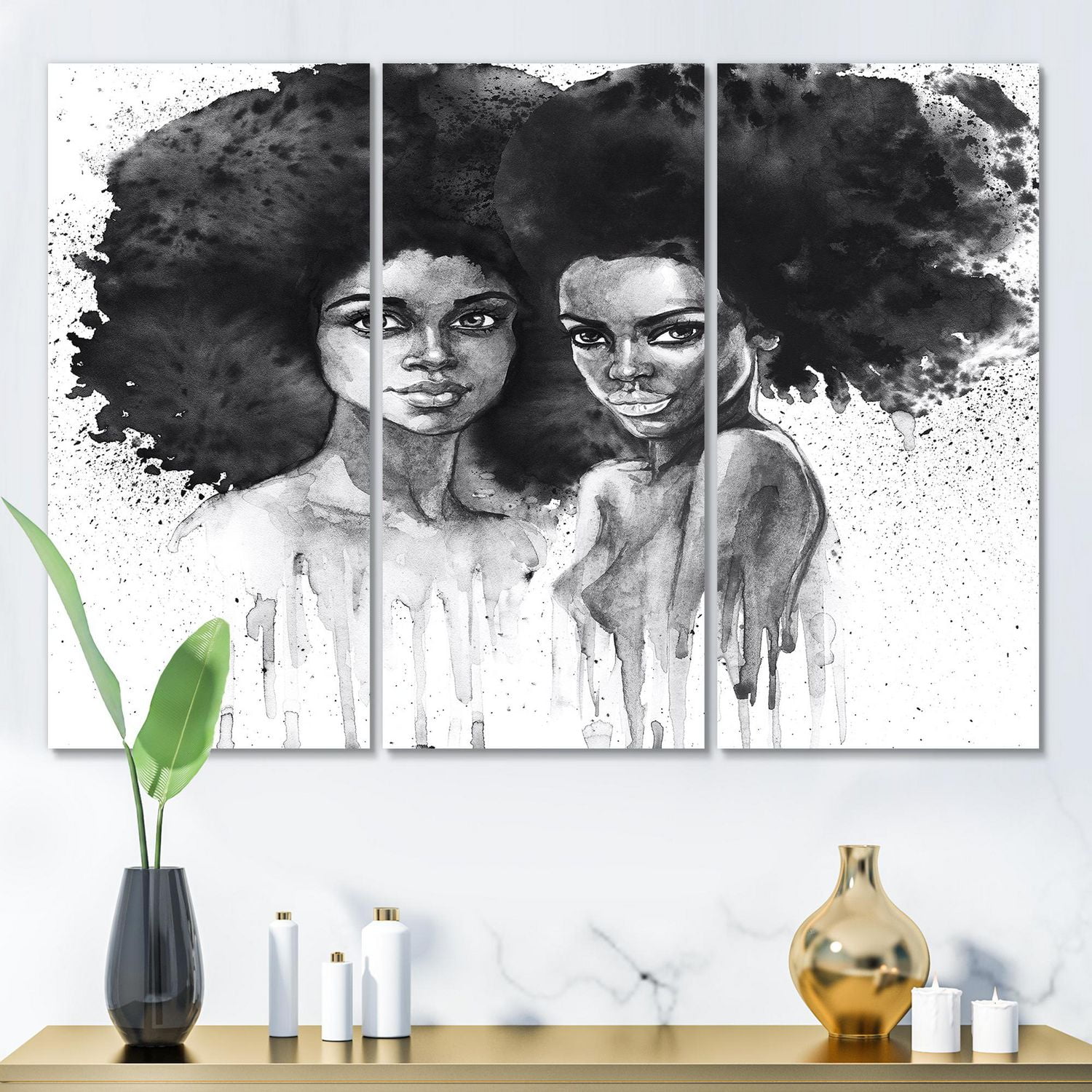 Tableau Sur Toile 70x50 Cm – Portrait De Femme Afro-américaine, Art Moderne ARTTOR