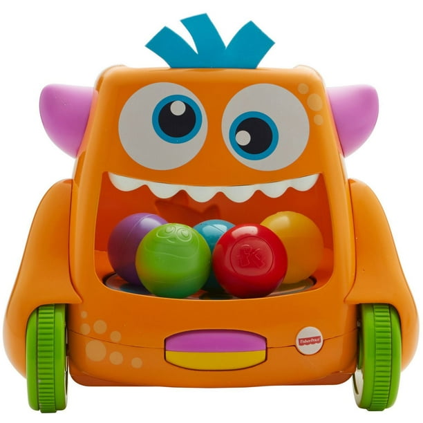 Fisher-Price Mon Monstre à Tirer Jouet Bébé pour Encourager l'Enfant à  Marcher, 12 Mois et Plus, FHG01