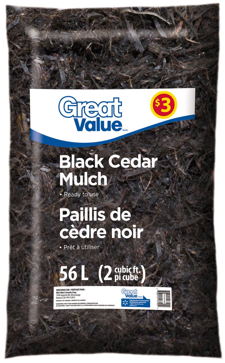 Great Value Black Cedar Mulch Walmart Canada