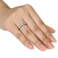 thumbnail image 4 of Miabella 0.10 Carat T.W. Diamond Sterling Silver Semi-Eternity Ring, 4 of 5