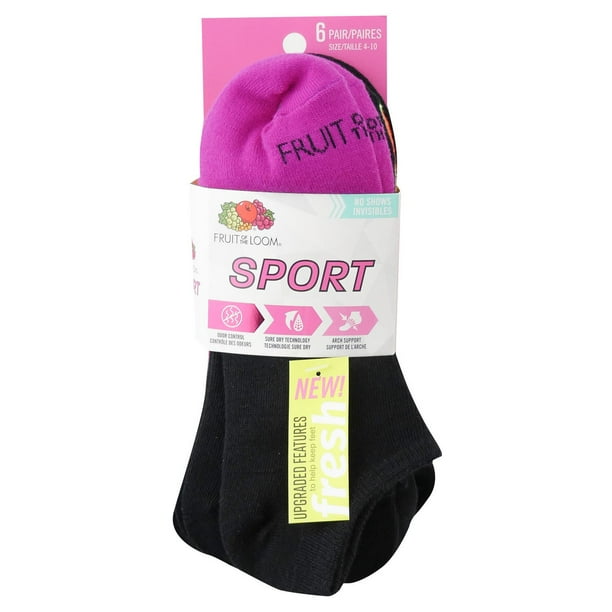 Fruit of the Loom Ladies No Show Socks - 6 Pack - Walmart.ca