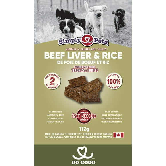 PRODUCT OF CANADA - Simply Pets Beef, Liver & Rice Dog Treats, 200g (2 Pack)