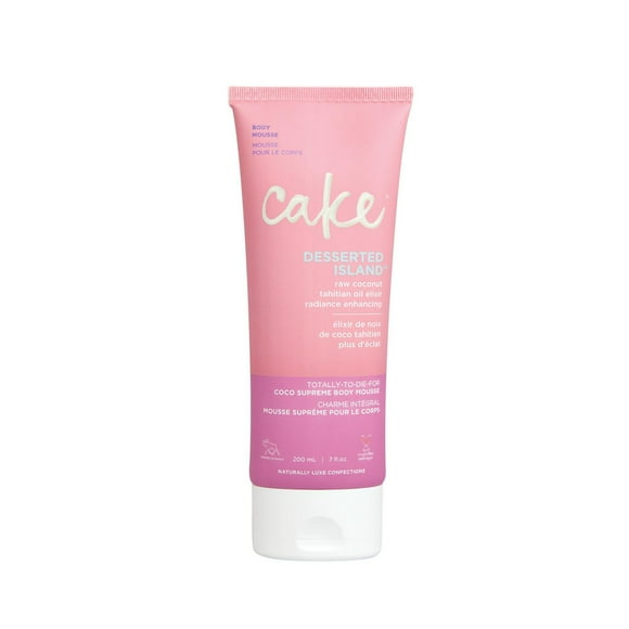 Cake Beauty Body Mousse, Desserted Island - Hydrating, Radiance Enhancing Oil Infused Body Lotion -  Tahitian Coconut Oil, Mango Butter, Aloe Vera - For Dry Skin - 200 ml, Radiance Enhancing Body Lotion