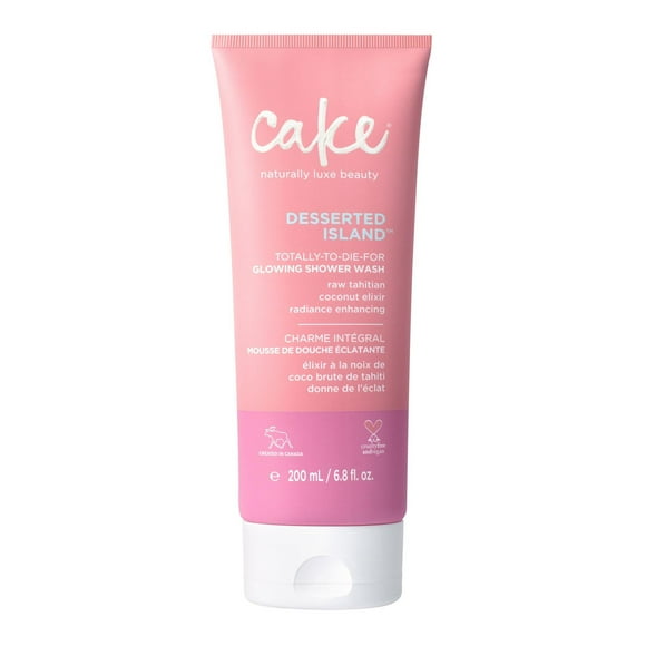 Cake Beauty Glowing Body Wash, Desserted Island – Hydrating & Radiance Enhancing – For Dry Skin – Coconut Oil & Aloe Leaf Juice – 200 ml, Radiance Enhancing Body Wash