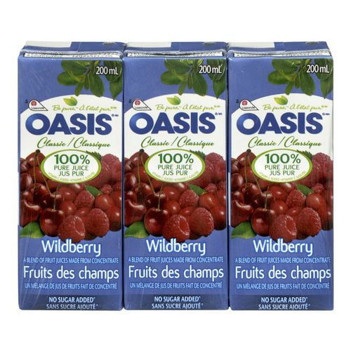 Oasis Wildberry juice 3x200ml Walmart Canada