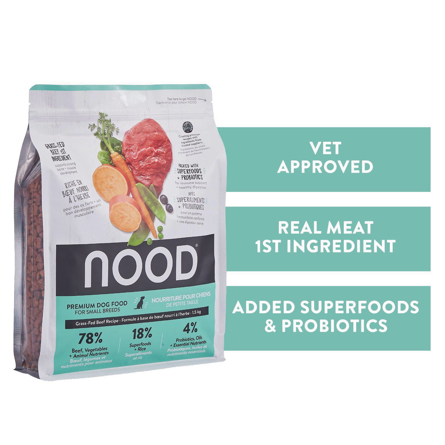 NOOD GrassFed Beef Recipe Small Breed Dry Dog Food With Superfoods
