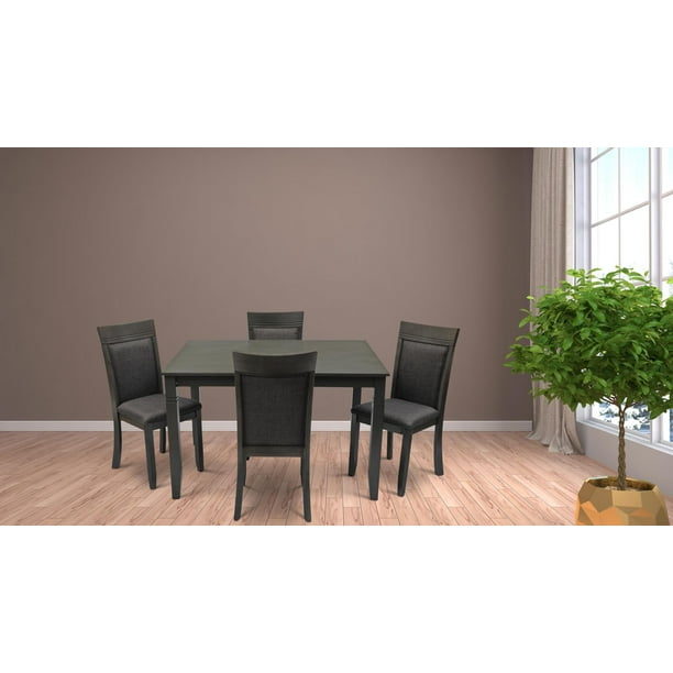 KLiving Nellie Ensemble de salle à manger en bois massif 5 pièces avec