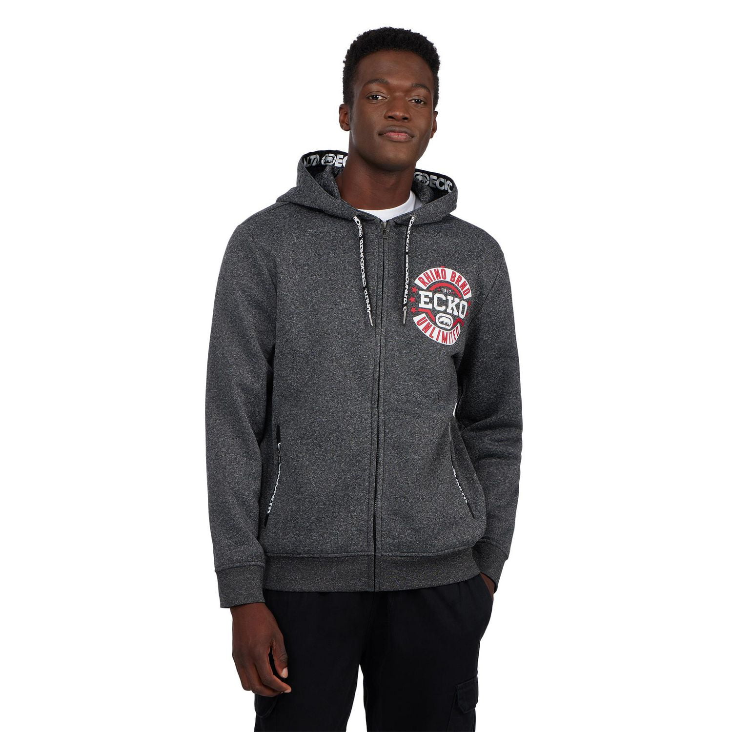 ECKO UNLTD Men’s Zip and Tape Twill Hoodie
