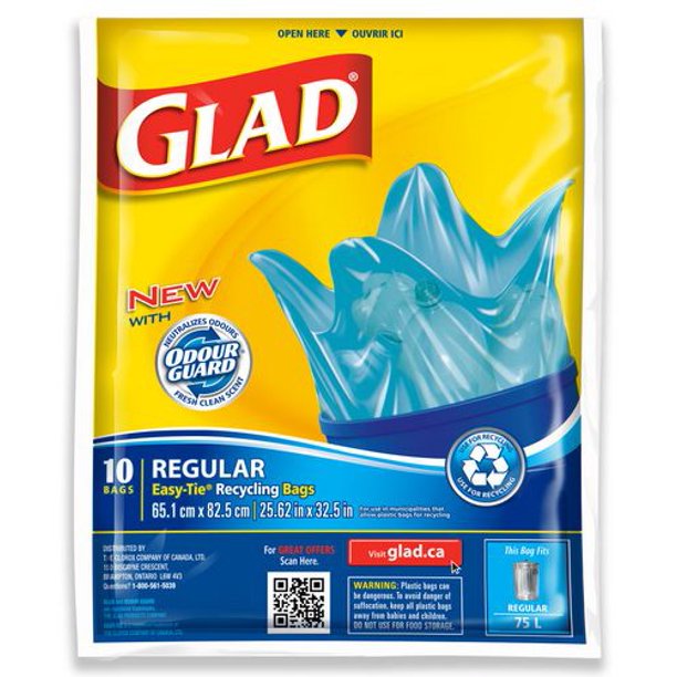 Sacs à ordures bleus de Glad 10 unités