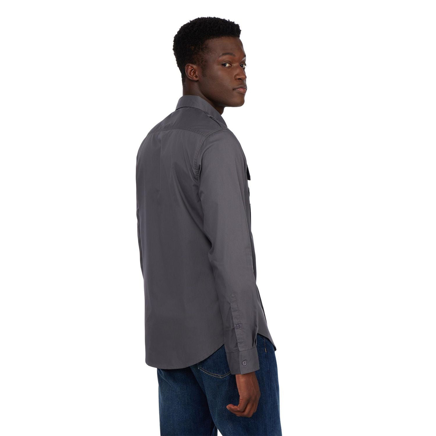 ECKO UNLTD Bouton militaire solide à manches longues pour hommes