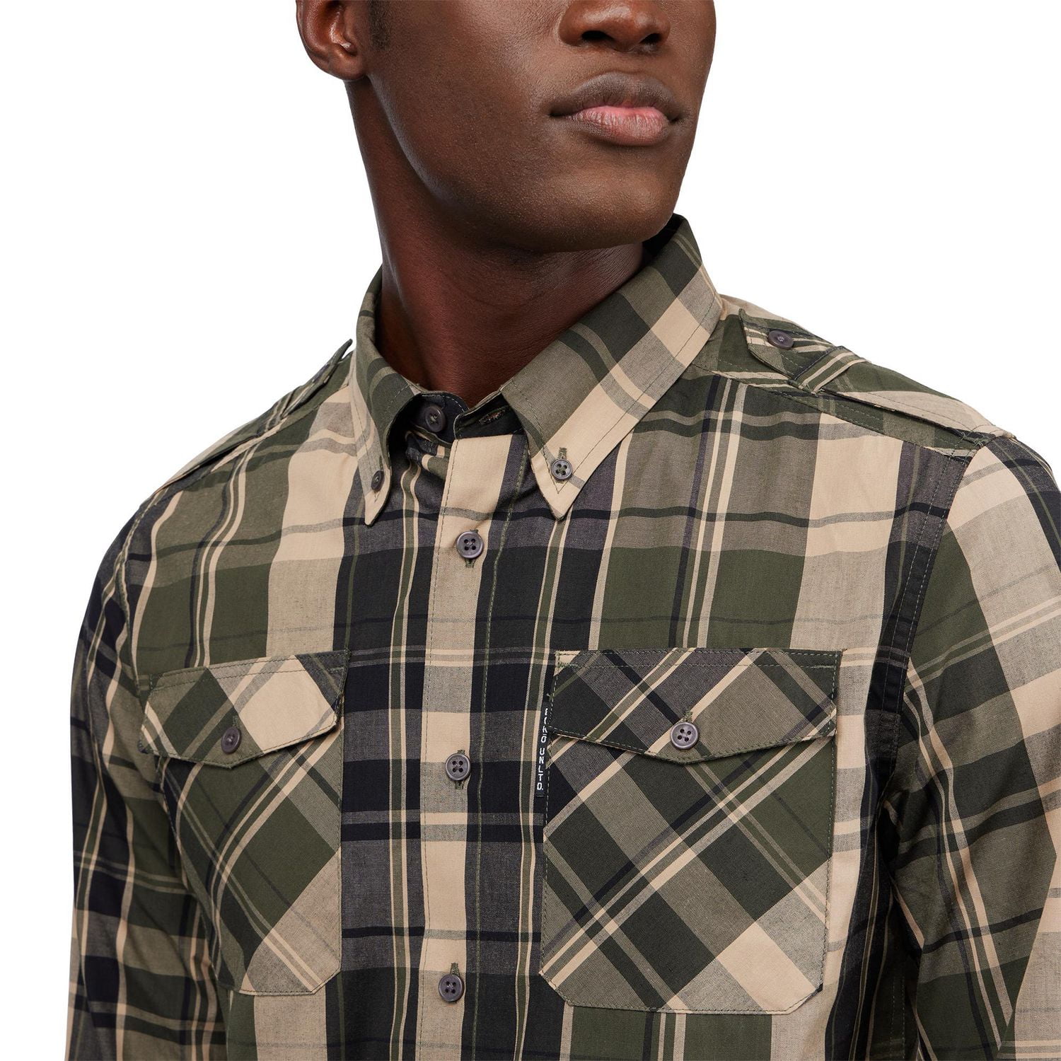 ECKO UNLTD chemise tissée solide à manches longues pour hommes